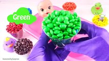 Learn Colors Baby Doll Bath Time M&Ms Candy How to Bathe a Baby Videos Pretend Play Baby Alive
