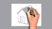 How to Draw step y step for kids-house solar roof-Alternative Energy-by Draw My Hands