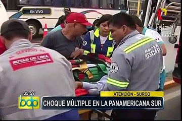 Surco: choque múltiple en Panamericana Sur deja un muerto