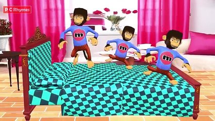 Five Little Monkeys Rhyme|Songs for Toddlers|Animated Cartoon Rhyme|English Song for Kids.