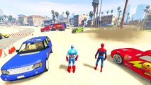 Spiderman Disney Cars Lightning McQueen and Funny Offroad Cars Nursery Rhymes Cartoon For Ki