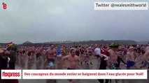 Petit bain de noel dans une eau glacée... Ca revigore!