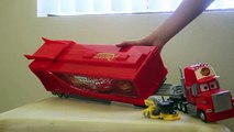 Disney Cars Mack Truck Toy with Hidden Race Track and Bessie from Mega Mack Playtown Set