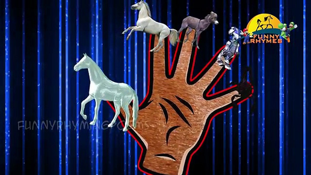 3D animals Finger family rhyme | children fingers song with horse