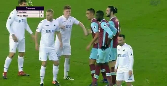 Winston Reid Goal - Swansea	0-2	West Ham 26.12.2016