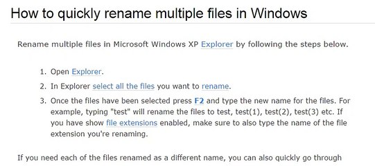 quickly rename multiple files