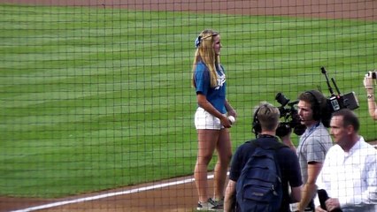 Girl Throws Best Dodger Stadium First Pitch of the Year - Ju