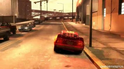 Lightning McQueen in game GTA IV Disney car seven jumps by onegamesplus