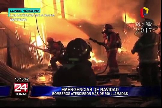 Lima y Callao: bomberos atendieron más de 300 emergencias en Navidad