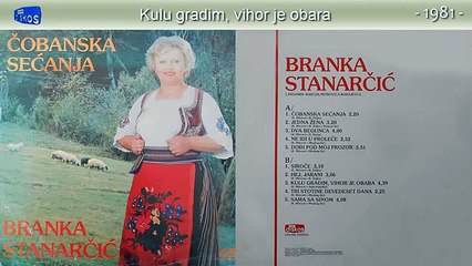 Branka Stanarcic - Kulu gradim, vihor je obara - (Audio 1981)