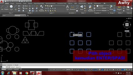 How to use the Erase, Explode, Offset in AutoCAD 2016