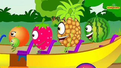 The Wheels On The Bus With Lyrics I Fruit Bus I English Nursery Rhyme Song Collection