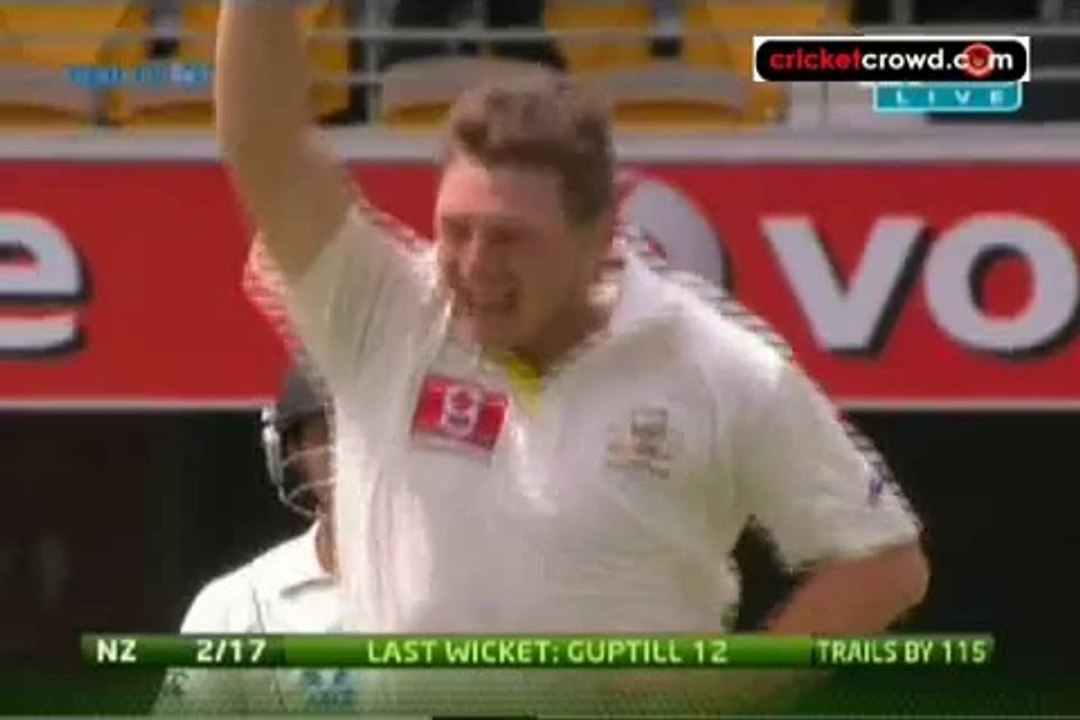 Australia V New Zealand, 1st Test, Brisbane, 4th Day Clip0-1