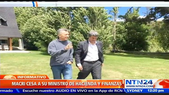 Mauricio Macri destituye a ministro Hacienda y Finanzas Públicas de Argentina
