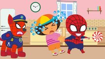 Spiderman and Paw Patrol fight for Candy new Episodes! Superman Frozen Elsa Superheroes In Real Life