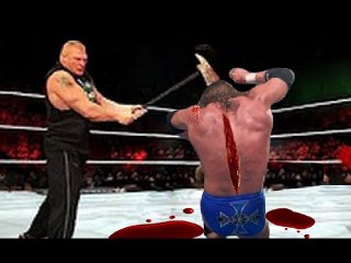 WWE OMG Brock Smashed Triple h Head With Chopper Killing Latest Match HD