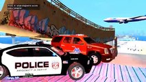 Color Suv Police Cars with Policeman Spiderman Cartoon for Kids and Nursery Rhymes Songs