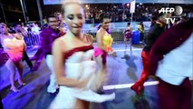 Colombia: Salsa dancers parade in the streets of Cali