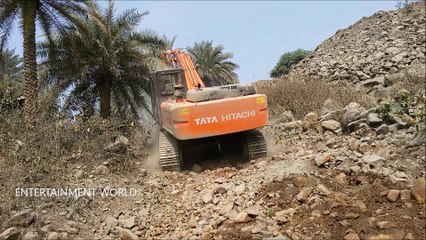 Tata Hitachi Excavator 200 Struggles In Top Of The Mines