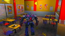 Transformers Stinger and Optimus Prime Disney cars Flo & Shu Todoroki Nursery Rhymes