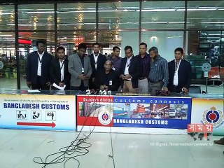 শাহজালালে ১১ কেজি ৬০০ গ্রাম ওজনের ১০০টি স্বর্ণের বার উদ্ধার