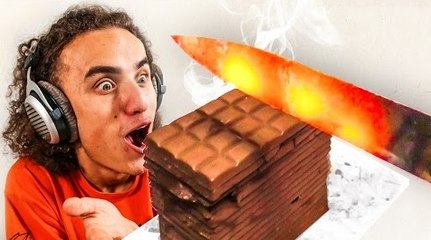 KWEBBELKOP-EXPERIMENT! GLOWING 1000 DEGREES HOT KNIFE VS CHOCOLATE! (Reacting To)