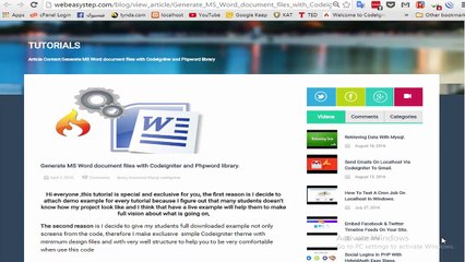 Generating word documents with PHP and phpword library
