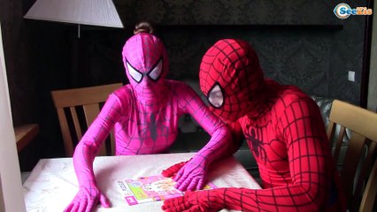 Spiderman & Pink Spidergirl vs Joker w/ Superheroes prank IRL