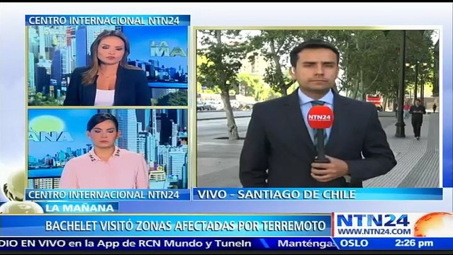 Presidenta Michelle Bachelet visita zonas más afectadas por terremoto de 7.6 que sacudió a Chile