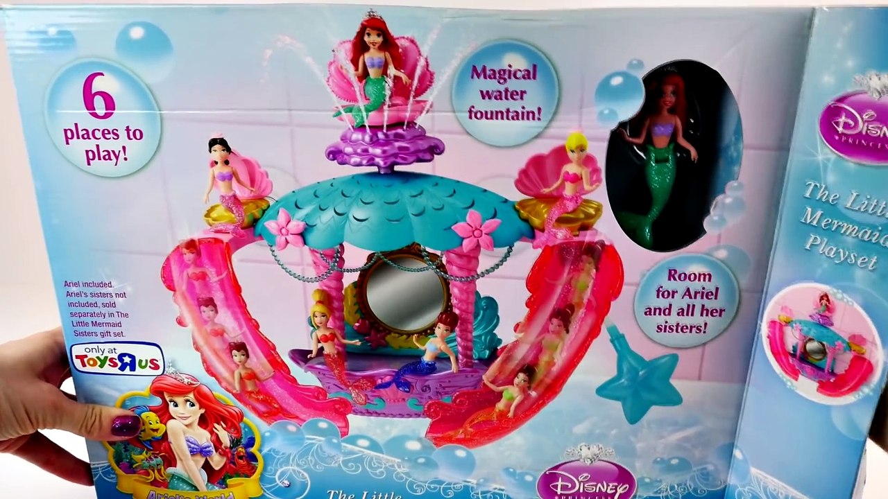 Ariel's World The Little Mermaid Magical Water Fountain Sparkly Slides + 13 Disney Princesses
