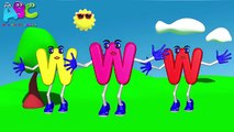 Phonics Letter W Song | ABC Song | ABC rhymes for children in 3D | W for Wolf