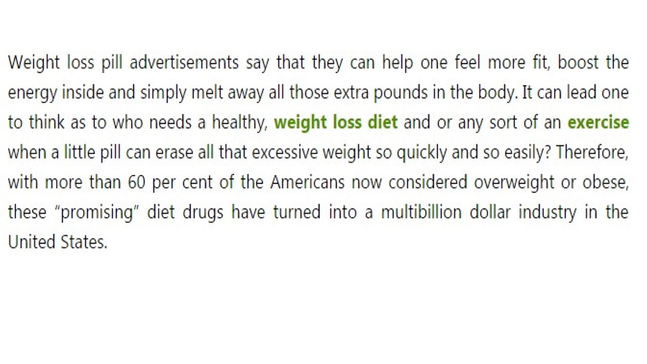 Do weight loss pills really work