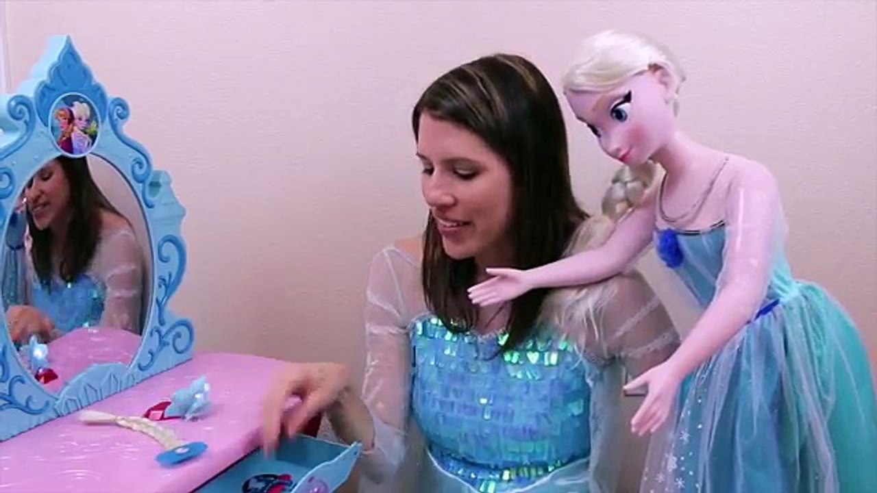 Frozen Elsa Costume My Size Elsa Doll DisneyCarToys Dress Up Makeover Crystal Kingdom Vanity