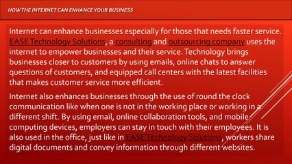 How the Internet can enhance your Business