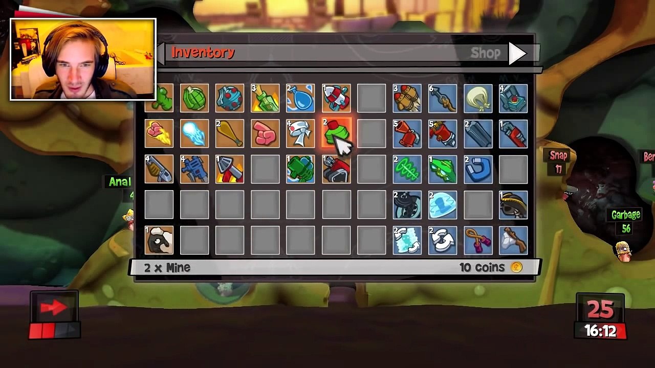 Nova   Sp00n   Cry   Pewds - Worms Revolution Part (2) Match (1)