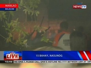 NTVL: 15 bahay, nasunog sa Marilao, Bulacan