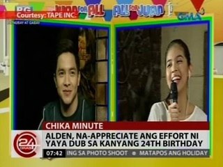 24Oras: Alden, na-appreciate ang effort ni Yaya Dub sa kanyang 24th birthday