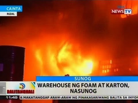 BT: Warehouse ng foam at karton sa Cainta, Rizal, nasunog