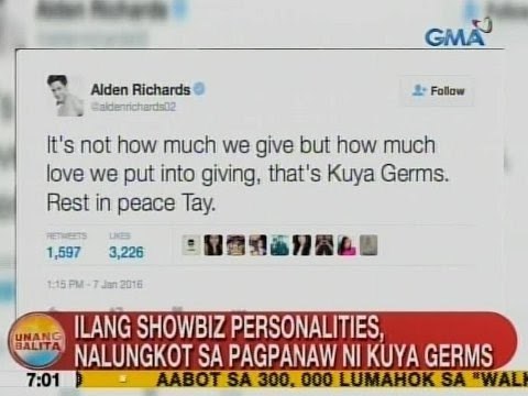 UB: Ilang showbiz personalities, nalungkot sa pagpanaw ni Kuya Germs