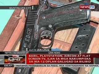 Baril, playstation, aircon at flat screen TV, ilan sa mga nakumpiska sa Oplan Galugad sa Bilibid