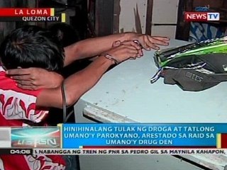 Download Video: Tulak daw ng droga at tatlong umano'y parokyano, arestado sa raid sa umano'y drug den sa Quezon City