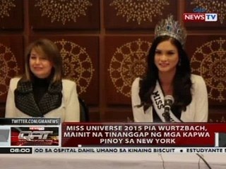 Miss Universe 2015 Pia Wurtzbach, mainit na tinanggap ng mga kapwa Pinoy sa New York