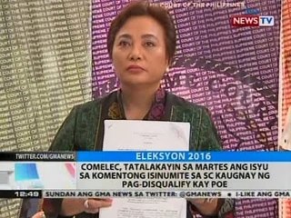 BT: COMELEC, tatalakayin sa Martes ang isyu sa komentong isinumite sa SC
