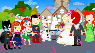 Frozen Elsa & Spiderman Wedding vs Poison Ivy! Superhero, Mermaid Finger Family Song Nursery Rhymes