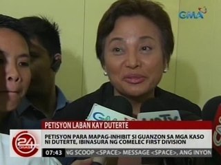 Petisyon para mapag-inhibit si Guanzon sa mga kaso ni Duterte, ibinasura ng Comelec First Division