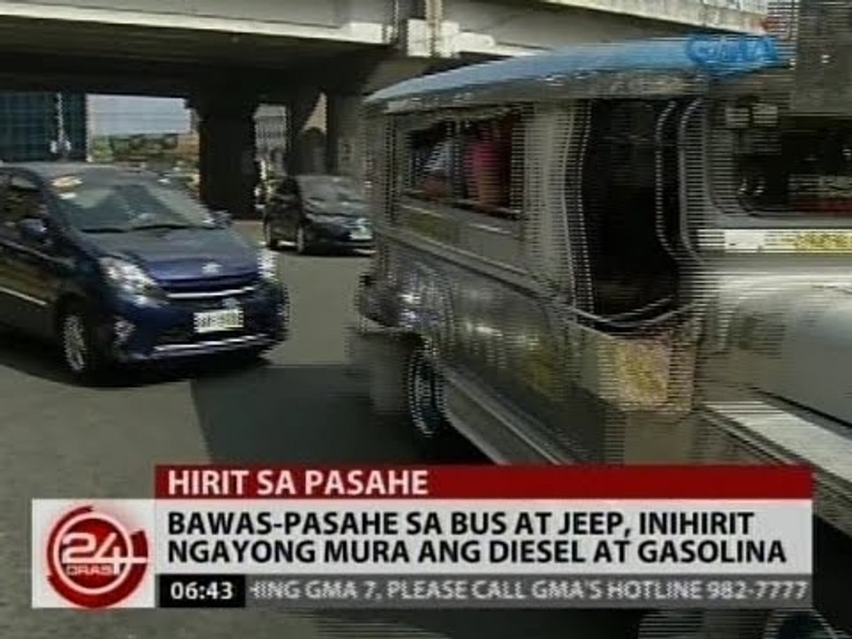24 Oras: Bawas-pasahe sa bus at jeep, inihirit ngayong mura ang diesel at gasolina