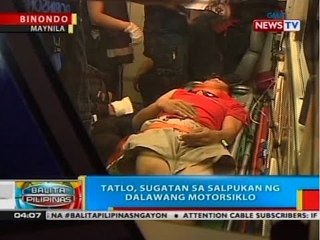 BP: Tatlo, sugatan sa salpukan ng dalawang motorsiklo sa Binondo, Maynila