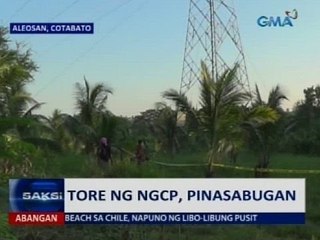 Saksi:  Tore ng NGCP, pinasabugan