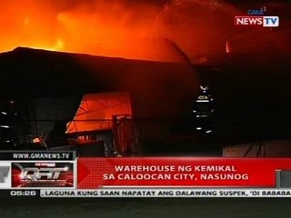QRT: Warehouse ng kemikal sa Caloocan City, nasunog