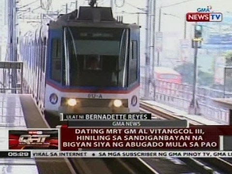 Dating MRT GM Al Vitangcol III, hiniling sa Sandiganbayan na bigyan siya ng abugado mula sa PAO